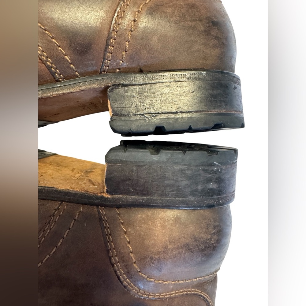 Cole Haan Grand OS Leather Boots Men 9 Brown Lace Up Distressed Workwear Rugged - Picture 12 of 16